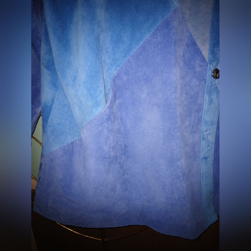 Vintage Bob Mackie Women's Multi Colored Suede Leather Coat. - Picture 8 of 8